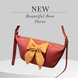 Elegant Red Bow Purse